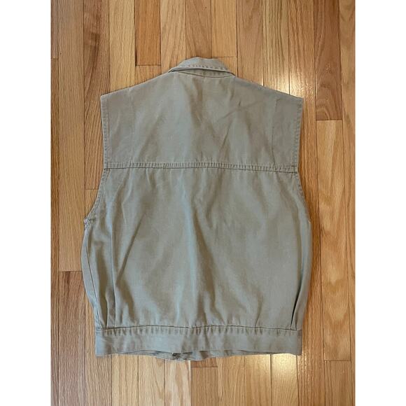RARE Vintage 80's Outdoor Rugged Utility Vest Reverse Safari Medium made in usa - Picture 2 of 3